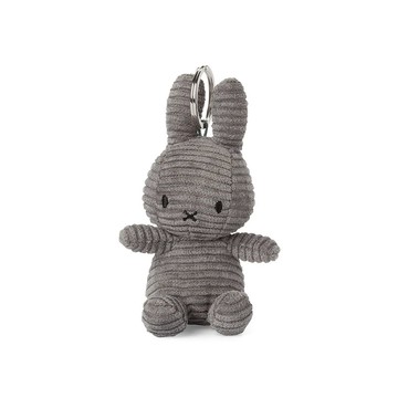 荷蘭 BON TON TOYS｜Miffy米菲兔ECO燈芯絨鑰匙圈-灰 10cm
