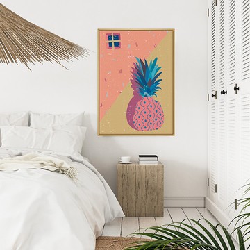 夏日幾何II - 鳳梨居家佈置/可愛插畫風房間掛畫/夏日風格裝飾