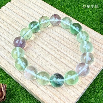 【晶星】 天然冷翡翠螢石手珠 12mm 螢石 綠螢石 冷翡翠 水晶手珠 水晶 天然 礦石 原礦 手珠 開運 手鍊 招財