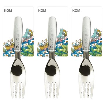 KOM 316不鏽鋼童書聯名兒童叉  Guji Guji  13.3 x 2.7cm  3個