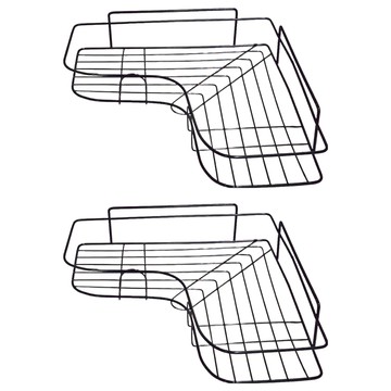喵汪森林 三角浴室置物架 Set 2個  黑色 26*12*6cm  2組