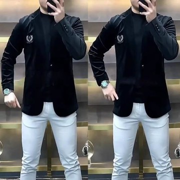 2026秋季款男士西服商務休閑時尚潮帥氣百搭韓版長袖上衣單件外搭