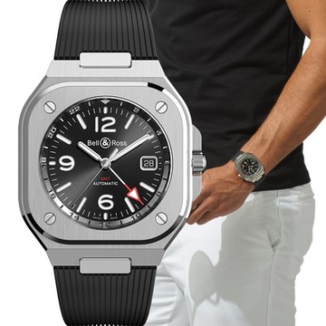 Bell & Ross BR 05系列 GMT 雙時區機械腕錶-41mm(BR05G-BL-ST/SRB)