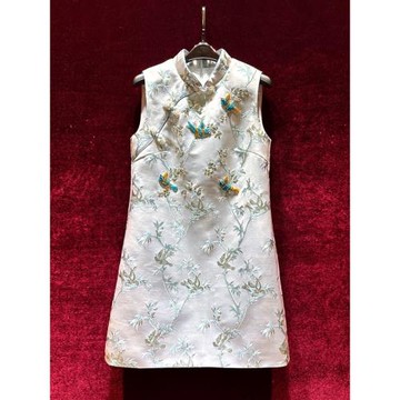 氣質名媛重工釘珠小眾顯瘦無袖新中式改良旗袍連衣裙2025新款優雅