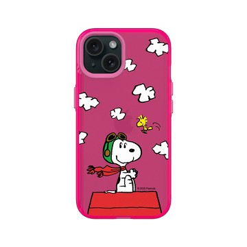 iPhone 15 Clear 粉漾桃 - 史努比 Snoopy - 小小飛行員