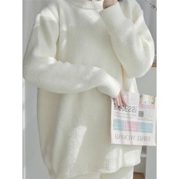 【冬天里的雪】日系睡衣女軟綿綿珊瑚絨毛絨軟糯大碼加厚家居服