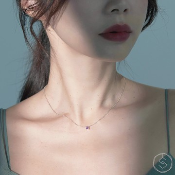 (限量)盼 | 紫水晶 S925純銀 | 天然石輕珠寶項鍊