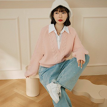 OB嚴選-QQ毛衣．假兩件襯衫領麻花針織上衣《FA2978-》