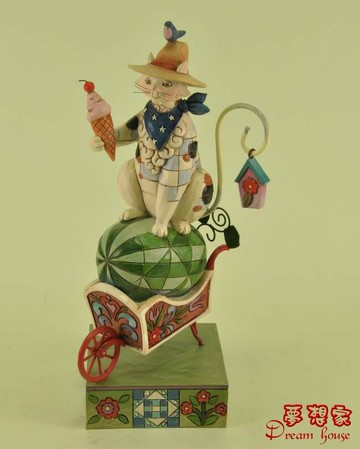 美國ENESCO精品-Jim Shore愛木小灣-冰淇淋貓咪 ★超可愛★