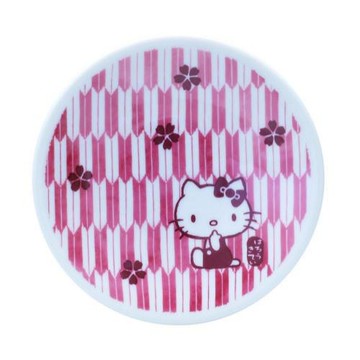 大賀屋 日貨 Hello Kitty 櫻花 盤子 器皿 餐盤 碟子 茜櫻 餐具 三麗鷗 KT 凱蒂貓 T00110154貨 正版 T00110154