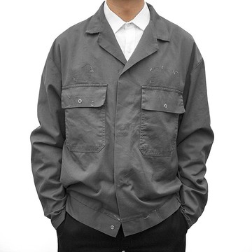 企業版 工作外套 工作服 作業服 鐵灰 硬挺厚實 古著 二手 汽修