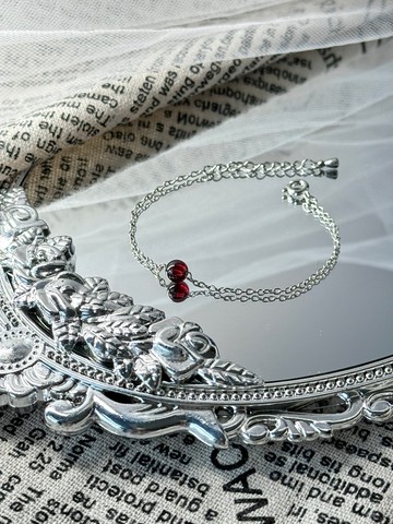 浪漫紅石榴石氣質手鍊 - 永恆德魯納系列水晶手鍊/紅石榴石/鈦鋼