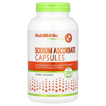 NutriBiotic, 抗壞血酸鈉，250 粒全素膠囊