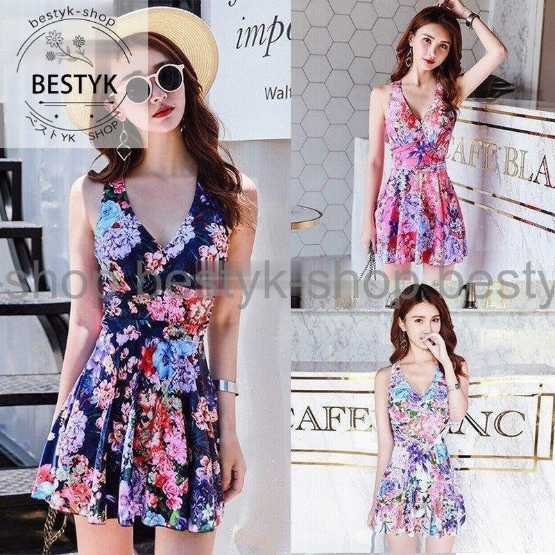 水着レディース 体型カバー 水着 ワンピース型 花柄 ショートパンツサロペット水着 バンドゥ 水着 韓国風 40代 可愛い スイムウェア ママ水着 通販 Lineポイント最大0 5 Get Lineショッピング