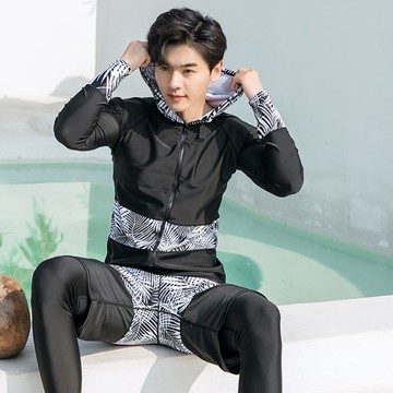 比基尼妮.亞拉椰子男外套長褲三件式泳衣泳裝(M-2L)