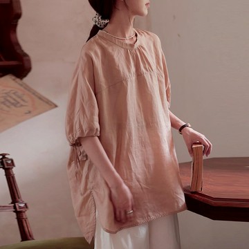 ⚡任選２件＄９９９⚡中大尺碼 襯衫 寬鬆文藝綁帶中長版襯衫【015046】MAY14｜4色 19LADY〔現貨〕