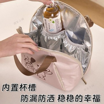 【臺灣-出貨】飯盒手提包學生便當包上班族帶飯午餐大容量保溫袋鋁箔加厚袋子05qq