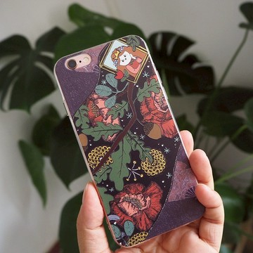 花墻小陽臺/植物全包耐摔軟殼保護套/插畫設計原創手機殼/iphone7/可客製