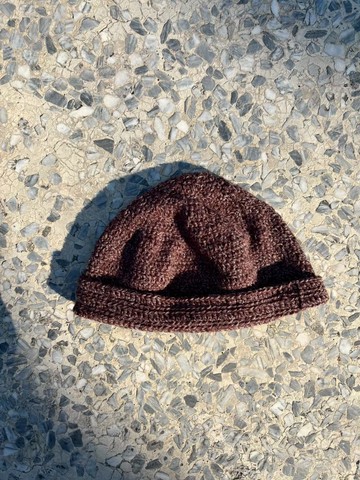 鉤織毛帽 咖啡雪花