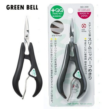 日本綠鐘 GREEN BELL 不鏽鋼防滑握柄指甲修飾剪 QQ-200 /指甲剪 【官方旗艦館】