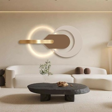 掛飾 掛畫 壁飾 意式極簡客廳沙發背景墻掛畫高級感led燈發光輕奢現代餐廳裝飾畫