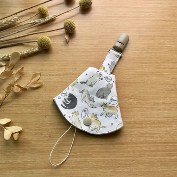 奶嘴套組 奶嘴套加奶嘴鏈 韓國布料貓奴係列