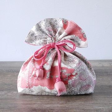 和服 束口袋 帶來幸福的 FUGURO 滿載吉祥 中尺寸