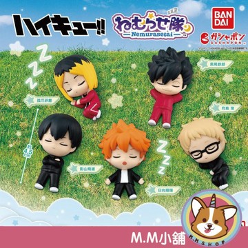 【M.M小舖】『現貨』 BANDAI 轉蛋 扭蛋 排球少年睡眠公仔 排球少年 睡眠 公仔 模型 全5款