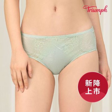 黛安芬-Premium 迷情奢華系列 中腰平口內褲 M-EL 迷霧綠