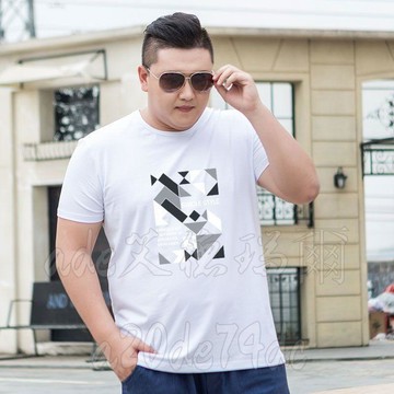 肥佬短袖t恤男 寬鬆加肥加大碼圓領特大號短袖體恤衫 大尺碼男裝 胖子男裝 胖子t恤 胖子衣服 顯瘦上衣男 大尺碼t恤