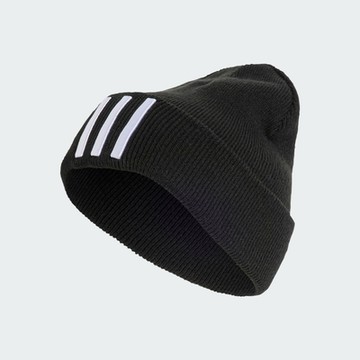 adidas 愛迪達 帽子 毛帽 運動帽 3S BEANIE 黑 IT4639 (3578)
