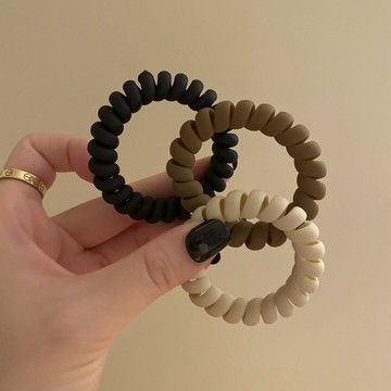 現貨磨砂質感霧面電話線髮圈 髮圈 綁頭髮 盤髮 電話線髮圈 電話線圈 電話髮圈 髮飾 髮束 綁頭髮 橡皮筋 不咬頭髮