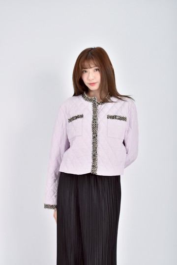 (L) boheme韓牌小香風正韓鋪棉淺紫色外套