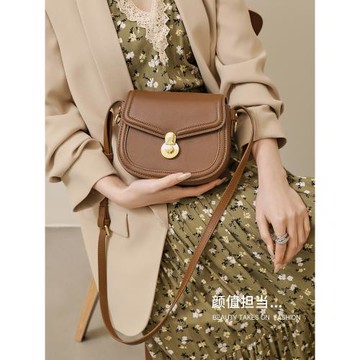 法國MKDA馬鞍包女2024新款高級感洋氣真皮包包復古百搭單肩斜挎包