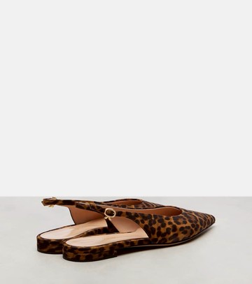 Gianvito Rossi Robbie leopard-print suede slingback flats