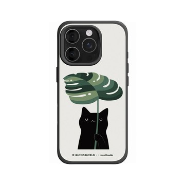 iPhone 16 Pro SolidX 黑 - ilovedoodle (Lim Heng Swee) - Cat and Plant - Umbrella