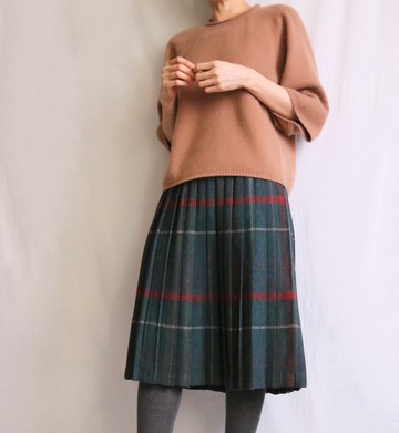 七分袖喀什米爾針織毛衣-牛奶糖駝-簡約親膚