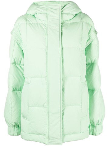 STAND STUDIO - detachable-sleeve padded jacket - women - Polyester/Feather/Polyester/Down - 36 - Green