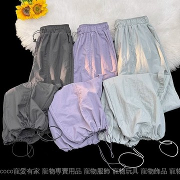 免運 台灣出貨 【店铺热销】废土风高腰抽绳束脚美式通勤工装裤休闲阔腿宽松小个子运动裤子限時下殺