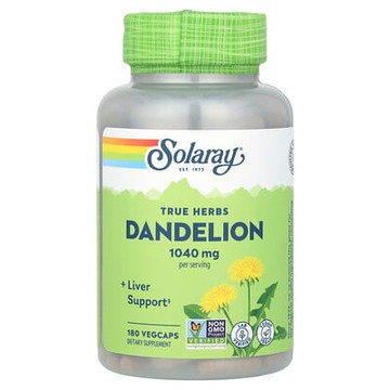 Solaray, 真實草本，蒲公英，180 粒素食膠囊（每粒膠囊 520 毫克）