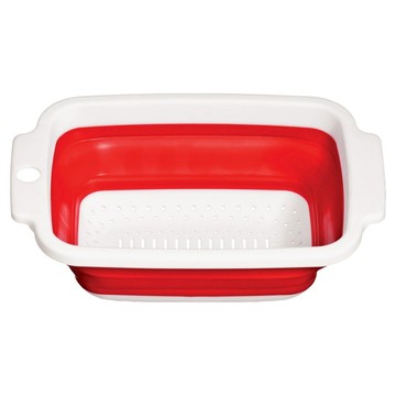 Premier 長方摺疊瀝水籃  紅色  1個  34cm