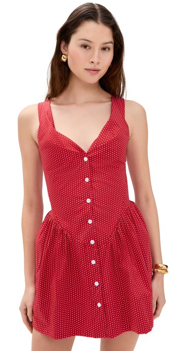Frankies Bikinis Charlotte Poplin Dress Ladybug M