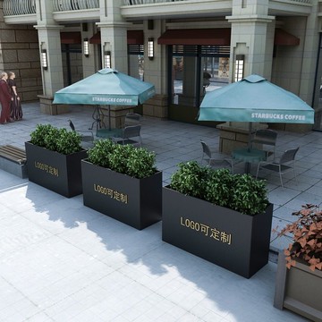 【最低價 公司貨】花箱戶外碳鋼不銹鋼花槽隔斷長方形花盆商業街售樓部鐵藝園藝花壇