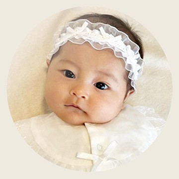 【日本OP mini】嬰兒蕾絲髮帶-純白