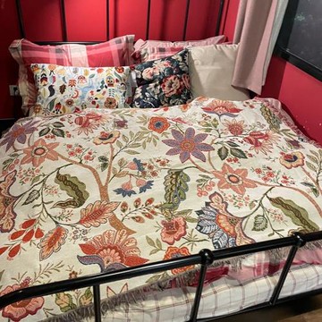 北歐植物花卉沙發毯小毛毯辦公室蓋腿沙發巾休閑毯文藝裝飾墻掛毯