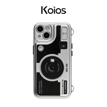 【Koios】iPhone｜銀色經典復古相機掛繩手機殼 15 14 13 Pro Max 保護殼 防摔殼 防撞殼 保護套