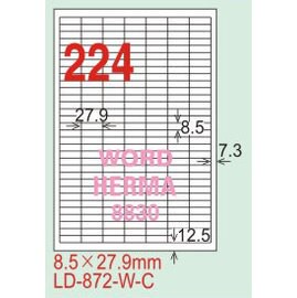 【龍德】LD-872(直角-白色) 雷射、噴墨、影印三用電腦標籤 8.5x27.9mm 20大張/包