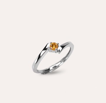 AND 錳鋁榴石 橘色 圓形 3mm  戒指 蛻變系列 Interlace 天然寶石