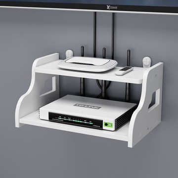 路由器置物架牆上客廳電視機頂盒臥室無線光貓收納盒免打孔壁掛式 雙11全館免運