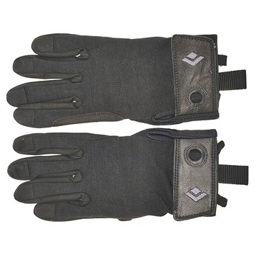 Black Diamond M's Crag 男款確保手套，皮革手掌和手指，彈性網眼布  93.4g  黑色  1雙